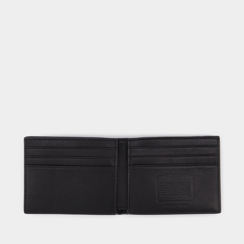 Geldbörse Billfold aus Leder Nappa in  schwarz