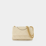 Fleming Soft Small Hobo Bag - Tory Burch -  New Cream - Leather