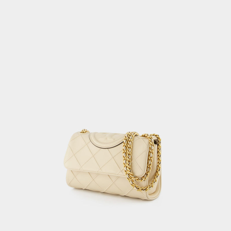 Fleming Soft Small Hobo Bag - Tory Burch -  New Cream - Leather