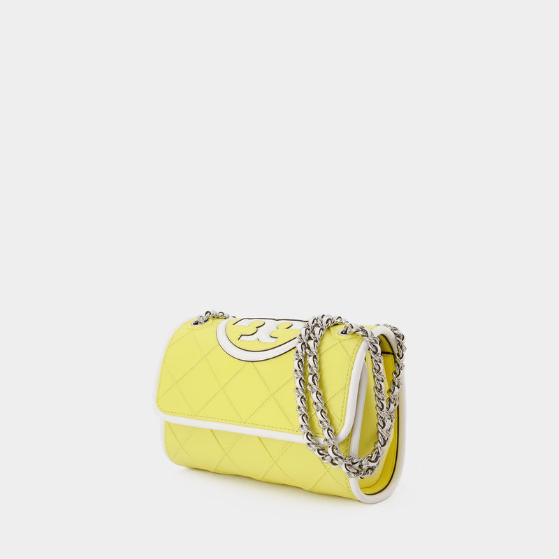 Small Fleming Bag - Tory Burch - Yellow/White - Leather