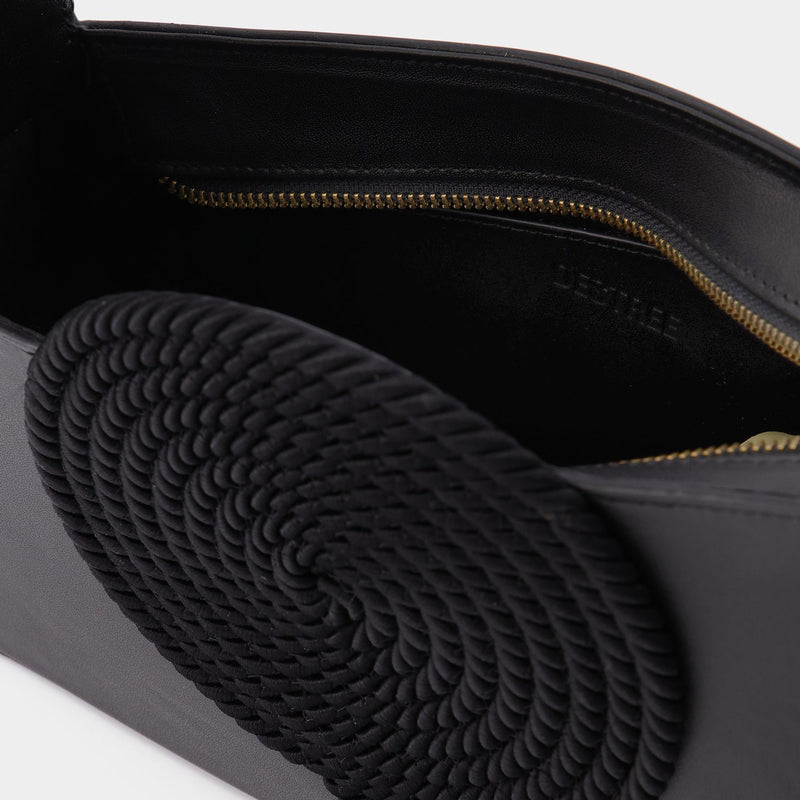 Tasche Albert Midi aus schwarzem Leder