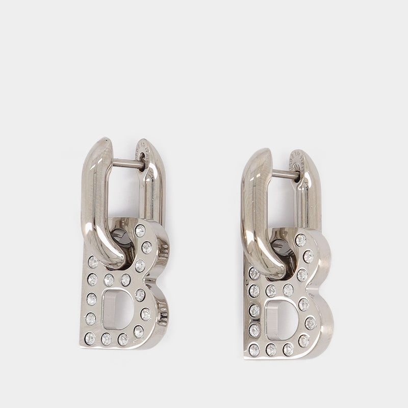 B Chain XS Ohrringe in Silber/Kristallen