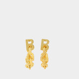 Ohrringe aus glänzendem goldfarbenem Messing