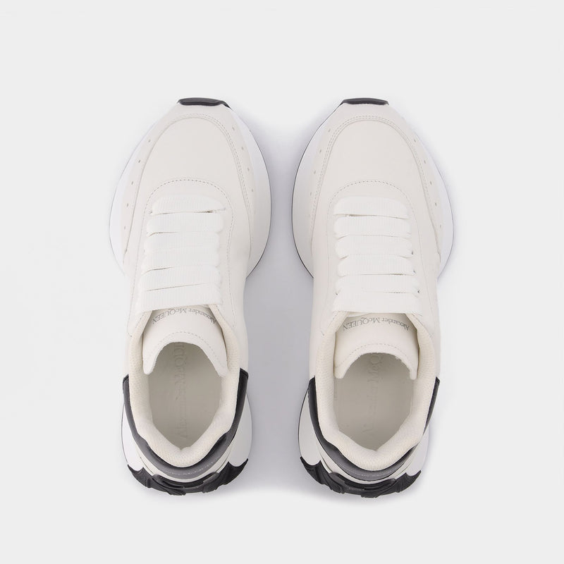 Sneakers aus Leder Weiß &amp; Schwarz
