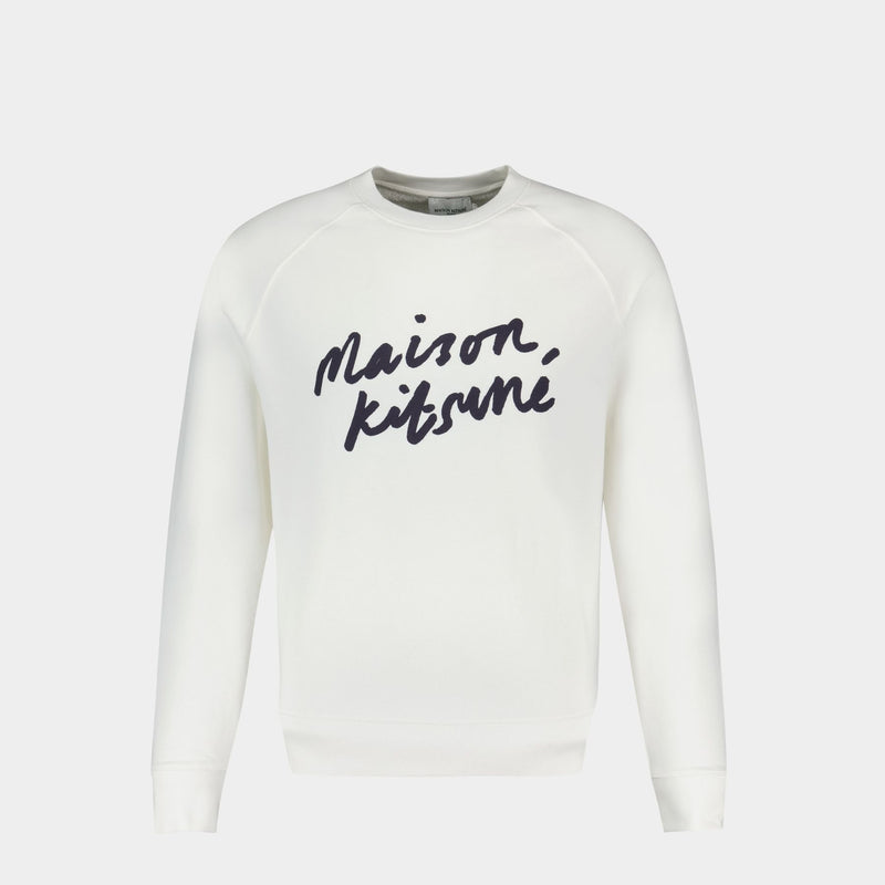 Handwriting Clean Sweatshirt - Maison Kitsune - Cream - Cotton