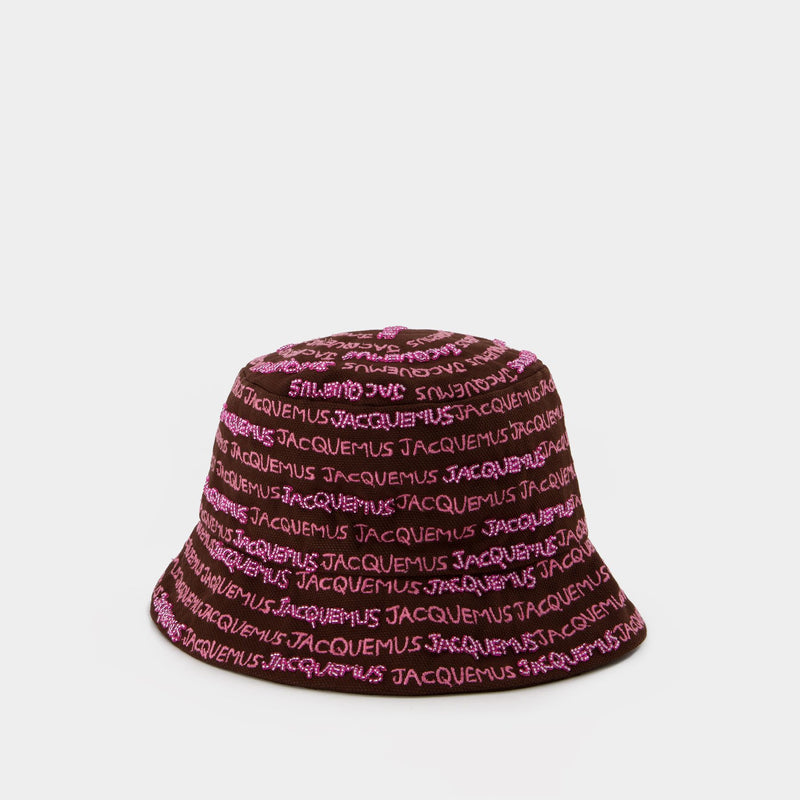 Bordado Bucket Hat - Jacquemus -  Brown - Cotton