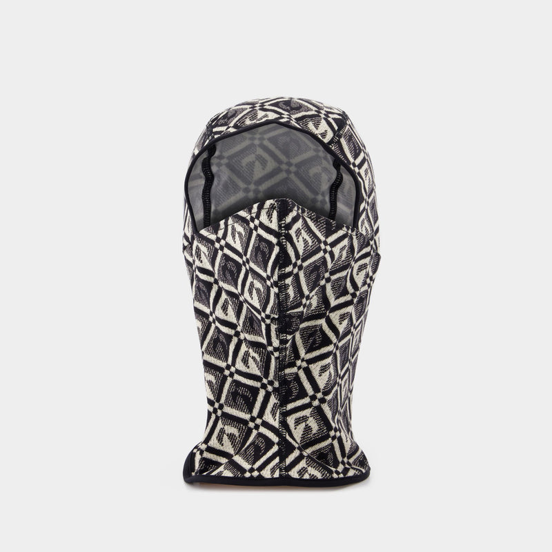 Cagoule Balaclava All Over Moon aus recyceltem Stoff in schwarz