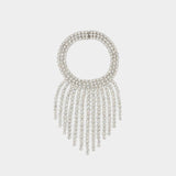 Crystal With Fringes Necklace - Alessandra Rich - Cry-Silver - Brass