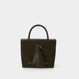 Small Knot Hobo Bag - Chylak - Brown - Lezard Embossed Leather