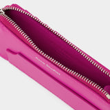 Kartenetui Reißverschluss Garnet aus rosafarbenem Leder