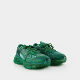 Sneakers Marathon Dip-Dye aus grünem Leder