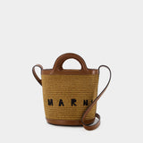 Mini Bucket Handbag - Marni - Raw Sienna - Leather