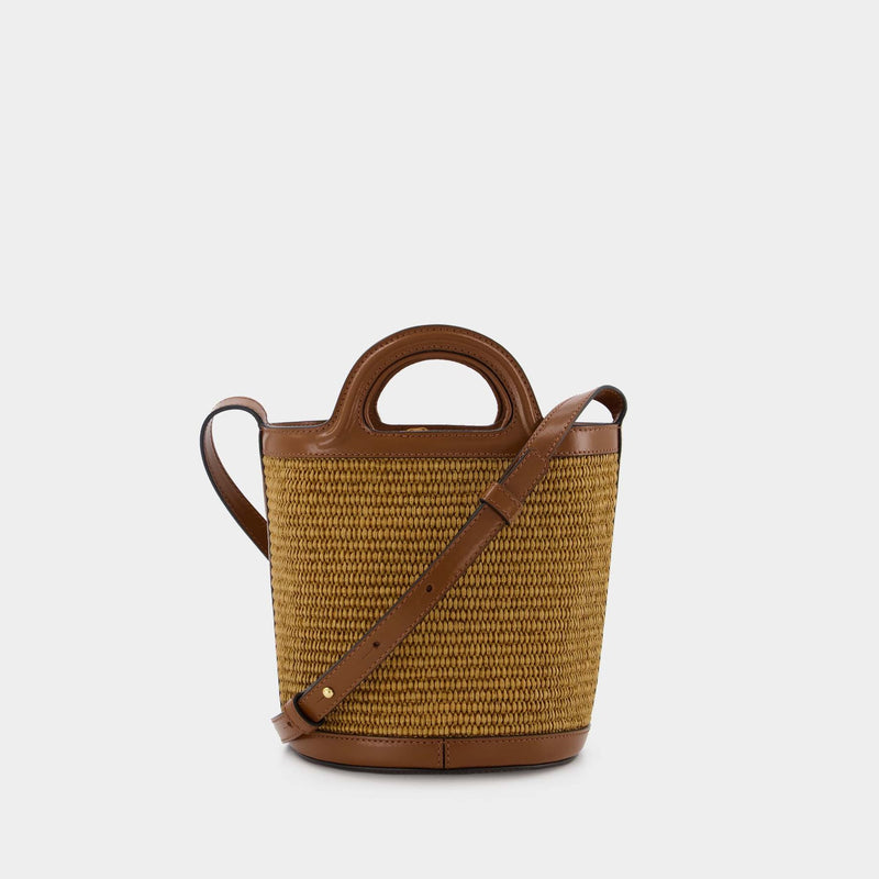 Mini Bucket Handbag - Marni - Raw Sienna - Leather