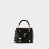 Roman Stud Small Handbag - Valentino Garavani - Black - Leather