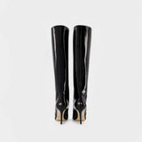 Stiefel Stiletto 85 aus schwarzem Lackleder