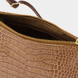 Prism Tasche aus geprägtem Krokoleder Braun