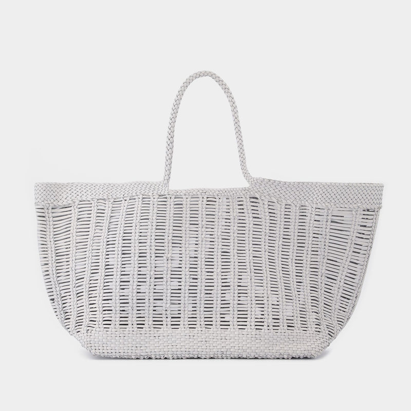 Windows Shopper Bag in White Leather