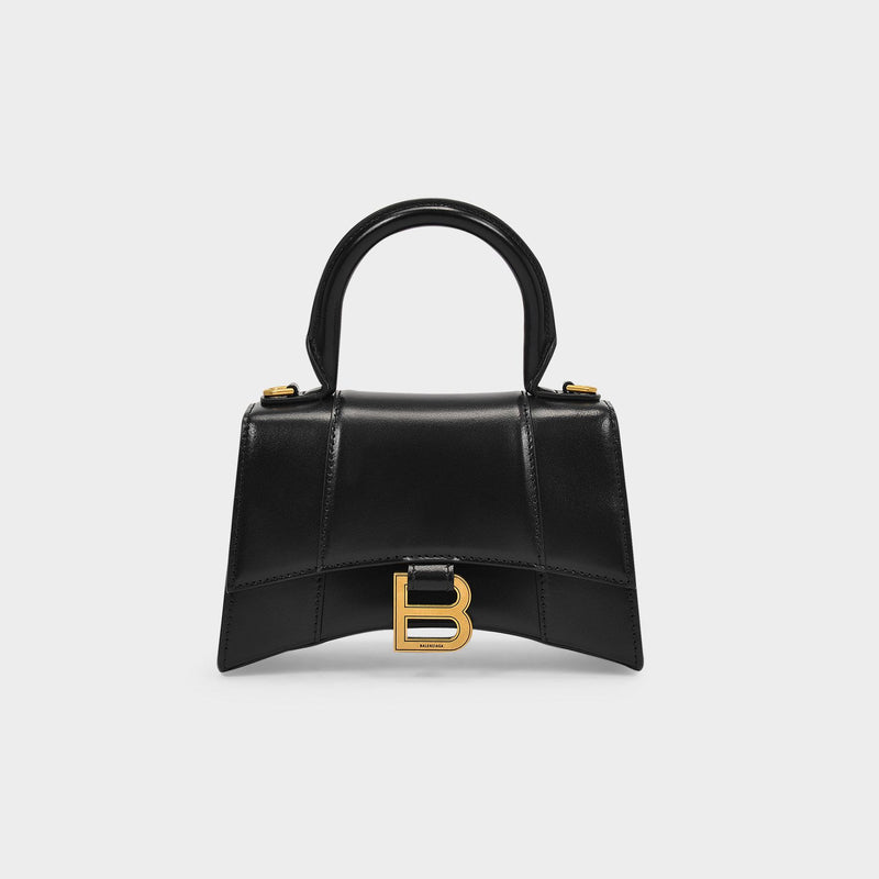 Hourglass Xs Bag - Balenciaga -  Black - Leather