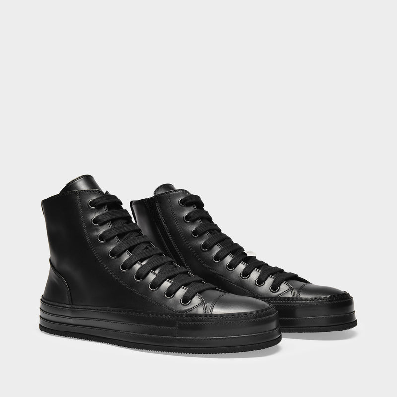 Sneakers Raven aus schwarzem Leder