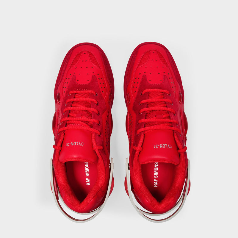 Sneakers Cylon 21 aus rotem Mikrofiber