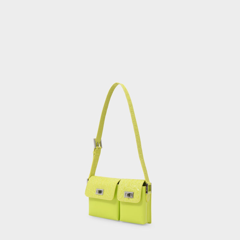 Baby Billy Acid Green Croco and Semi Patent Leather