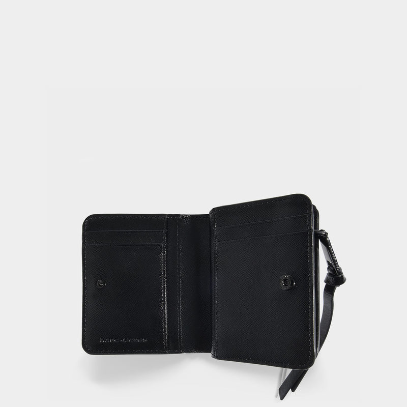 Mini Geldbörse Snapshot DTM Compact aus schwarzem Leder
