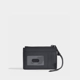 Geldbörse Snapshot Top Reißverschluss aus schwarzem Leder