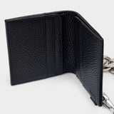 Tasche Bifold Wallet aus schwarzem, gegerbtem Leder