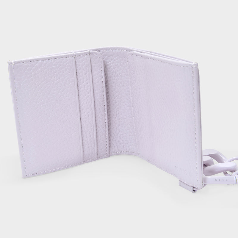 Tasche Bifold Wallet aus lilafarbenem, gegerbtem Leder