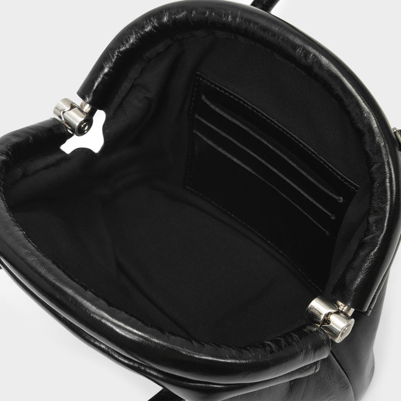 Tasche Circle Mini aus schwarzem Leder