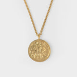 Collier Coin Pendant aus vergoldetem Silber 9k